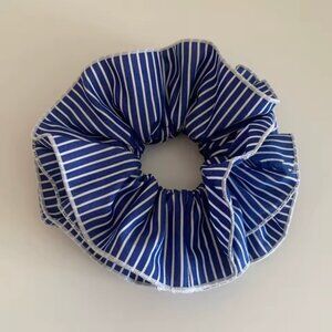 NEW Large Scrunchie - Blue White Stripe